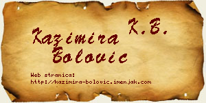Kazimira Bolović vizit kartica